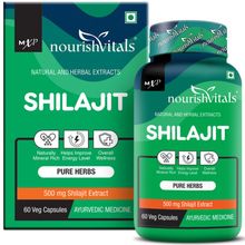Nourish Vitals Premium Shilajit 50% Fulvic Acid High Strength 500mg Extract - Naturally Mineral Rich