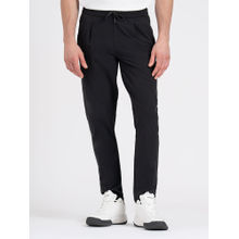 Red Tape Black Solid Straight Fit Trackpant