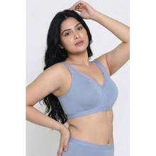 Zivame True Curve Double Layered Non Wired Full Coverage Super Support Bra - Blue Blizzard