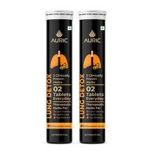 Auric Lung Detox for Smokers with Natural Blend of NAC, Pushkarmool, Piper Longum & Licorice, 2 Tubes