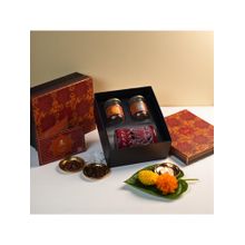 Ritualistic Red Gulzar Soapstone Camphor Diffuser Burner with 2 Fragrances Jar