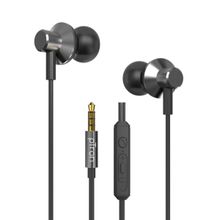 pTron Pride Lite In-Ear Wired Headphones with Mic 1.2M Tangle-Free Cable & 3.5mm Aux - Grey