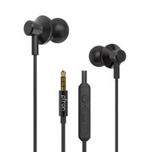 pTron Pride Lite In-Ear Wired Headphones with Mic 1.2M Tangle-Free Cable & 3.5mm Aux - Black