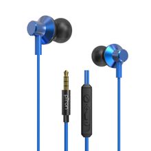 pTron Pride Lite In-Ear Wired Headphones with Mic 1.2M Tangle-Free Cable & 3.5mm Aux - Blue