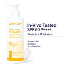 Wishcare Sunscreen Body Lotion with SPF50 PA+++ No White Cast - Prevents Tan - Hydrates & Moisturize