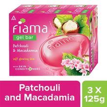 Fiama Patchouli & Macadamia Gel Bar, Soft Glowing Skin, Skin Friendly PH (Pack of 3)