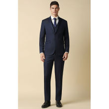 Allen Solly Men Navy Blue Slim Fit Textured Formal Suit (Set of 3)