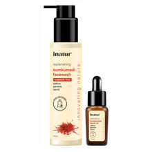 inatur Kumkumadi Facial Oil & Face Wash Combo, Brightening, Evens Tone, for All Skin Types