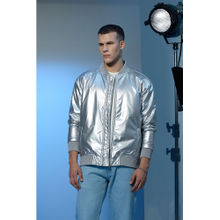 Snitch Stars Within Relaxed Fit Metallic Silver Bomber Jacket