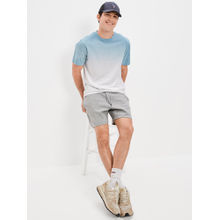 American Eagle Men Blue Super Soft Dip-Dye T-Shirt