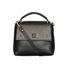 Esbeda Black Solid Pattern Cinhetic Box Handbag