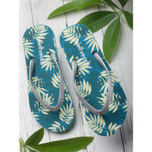 SOLETHREADS Shine Women Turquoise Printed Flip Flop