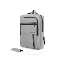 Kenneth Cole Grey Unisex Business Laptop Backpack Bag with USB Charging Port (M)