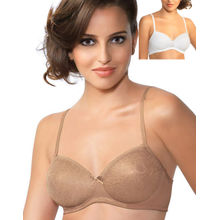Amante Lace Essentials White & Nude Padded Non-Wired Bra - Pack Of 2