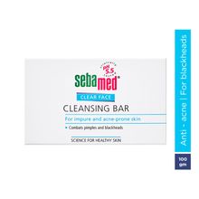 Sebamed Clear Face Cleansing Bar, PH 5.5, Reduces Pimples & Blackheads, Vitamin E