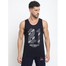 Van Heusen Innerwear Sport Men Graphic Print & Super Soft Vest - Black Ny