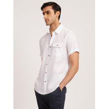 Creatures of Habit Short Sleeve Pearl White Linen Shirt