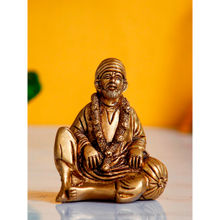 eCraftIndia Sitting Sai Baba Decorative Handcrafted Brass Figurine