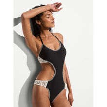 Victoria's Secret Black Archives Crochet Scuba Cheeky Monokini One-Piece Swimsuit