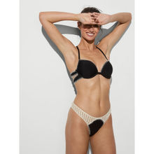 Victoria's Secret Black Swim Archives Crochet Scuba Thong Bikini Bottom