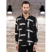 BOTABOCHI Mens Linen Embroidered Print Full Sleeve Shirt