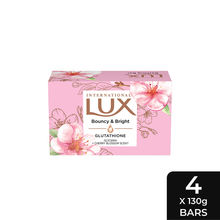 Lux International Bouncy & Bright Bathing Soap With Glutathione & Glycerin - Pack Of 4
