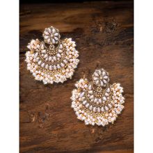 Zaveri Pearls Gold Tone Pearls Cluster Traditional Dangle Earring - ZPFK8504