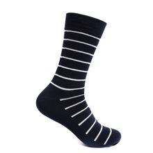 Mint & Oak Stripe Out Crew Socks - Navy Blue (Free Size)