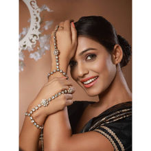 Aatmana Set Of 2 Gold-Plated Kundan-Studded Brass Ring Bracelet