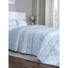 Maspar Queen Size Blue Geometric Quilt
