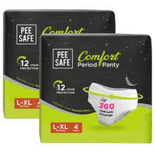 Pee Safe Disposable Comfort Period Panty - Leak Proof Rash Free Gives 12 Hr Protection - (L-XL) - 8N