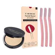 Carmesi Facial Razor + Faces Canada Weightless Stay Matte Compact Combo