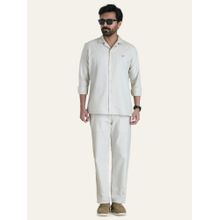 Perch Off White Linen Solid Co-Ord Set