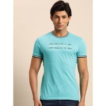 Scuba Blue Regular Fit Round Neck Men's T-Shirt by Being Human Clothing