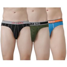 CP BRO Printed Briefs with Exposed Waistband Value - Multi Color (Pack of 3)