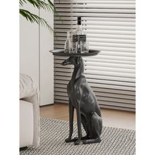 Smokey Cocktail Greyhound Dog Side Table Black