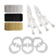 Bralux Bra Accessories, Transparent Bra Straps, Bra Extenders, Racer Back Clips (Set of 8)