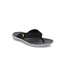 Hitz Men's Black Fabric Casual Daily Wear Slippers