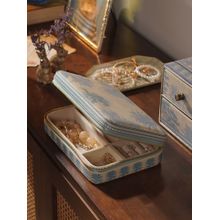 Pure Home + Living Blue Varena Rectangle Faux Leather Travel Jewellery Box