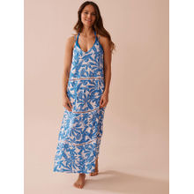 La Vie En Rose Blue Printed Regular Nightdress