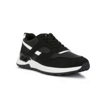 London Rag Suede Panelling Detail Sneakers-Black