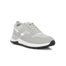 London Rag Suede Panelling Detail Sneakers-Grey