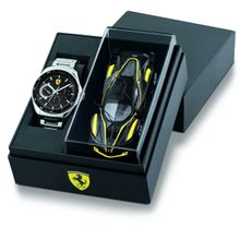 Scuderia Ferrari Speed racer Multifunction Black Round Dial MensWatch (With Car Set ) - 0870037