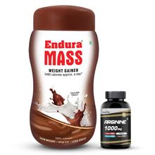 Endura Mass Weight Gainer Chocolate Flavour With Mettle L-Arginine Capsules