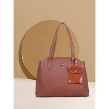 Yelloe Tan Multi Compartment Womens Handbag With Mini Bag