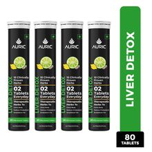 Auric Liver Detox Effervescent with 10 Ayurvedic Herbs, Clinically Researched ingredients , 4 Tubes