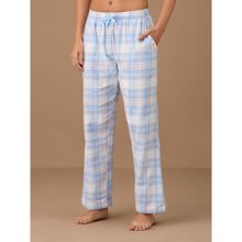 Nykd By Nykaa Cotton Flannel Pajama - NYS901 - Blue Pink Plaid