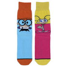 Balenzia X Cartoon Network Dexter Crew Socks For Men/Women - Pack of 2 - Multi-Color (Free Size )