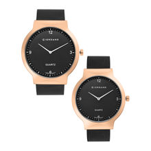 Giordano Round Dial Black Strap Analog Wrist Watch Set Of 2 GZ-987-SET-22 (M)