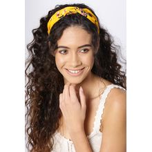 Blueberry Yellow Colour Floral Printed Knoted Hairband